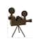 15" Brown Metal Vintage Movie Camera Sculpture